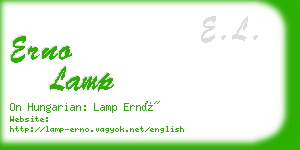 erno lamp business card